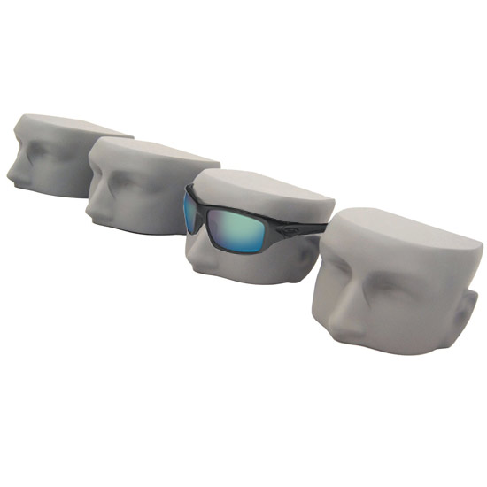 Matte Gray Chopped Heads Sunglass Display - Set of 4