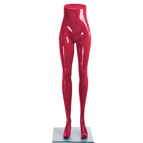 Ladies Standing Mannequin Legs Display - Gloss Red