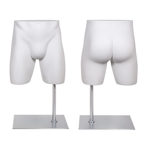 Male Butt Form Display with Stand - White
