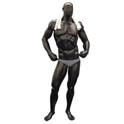 Muscular Body Builder Sized Mannequin - Black Finish