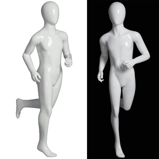 Child Mannequin - Gloss White Running Girl