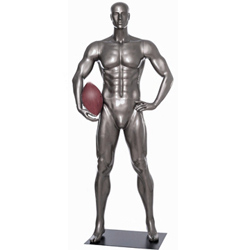 Football Player Mannequin Standing Tall with Hand on Hip
