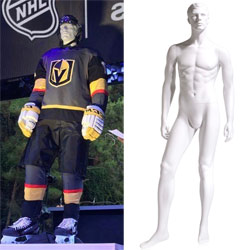 Male Athlete Mannequin with Bent Right Leg - Matte White