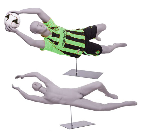Soccer Goalie Mannequin Diving for Ball