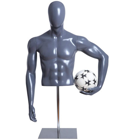 Soccer Player Form Holding Ball with Base