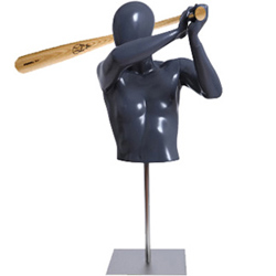 Male Form Holding a Baseball Bat - with Base